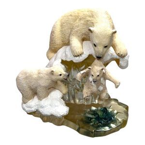 The Hamilton Collection "Icy Rescue" Polar Bear Sculpture Figurine Arctic